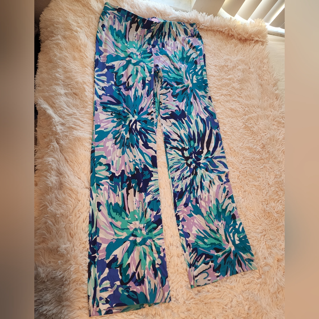 Lilly Pulitzer Vibrant Floral Wide Leg Pants